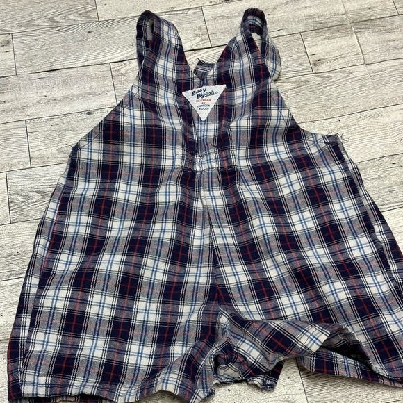 Vintage OshKosh B'gosh Blue Plaid Overalls | 6-9 Months - Picture 2 of 4